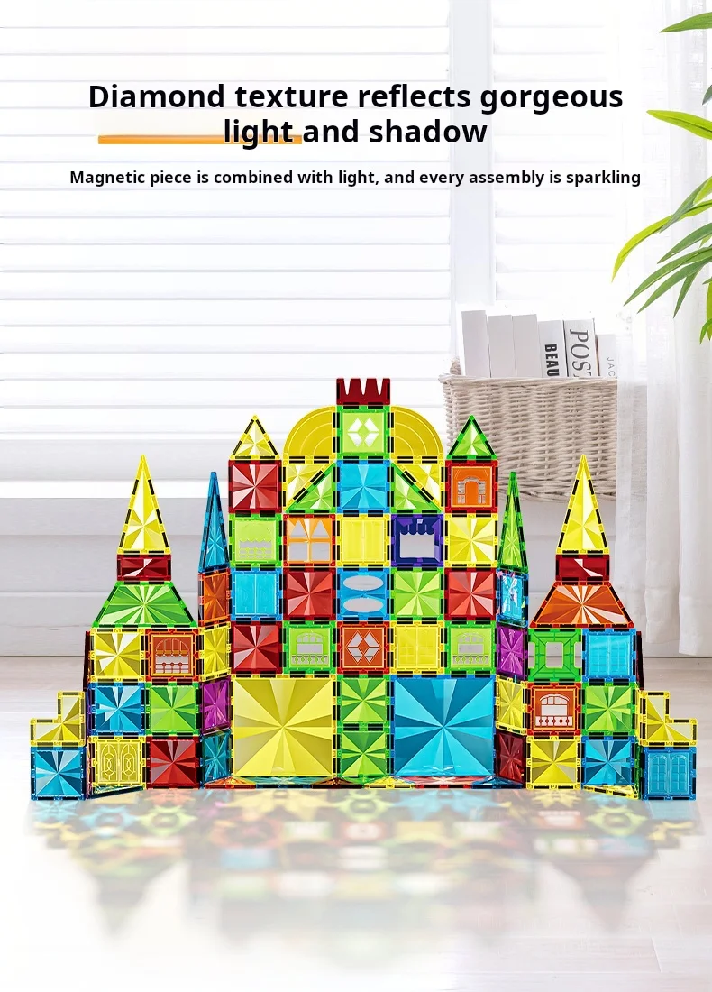 75 Pcs Magnetic Building Blocks Set Magnetic Sheet Construction Building Puzzle Tiles Boys Girls Children Montessori Toys Gifts