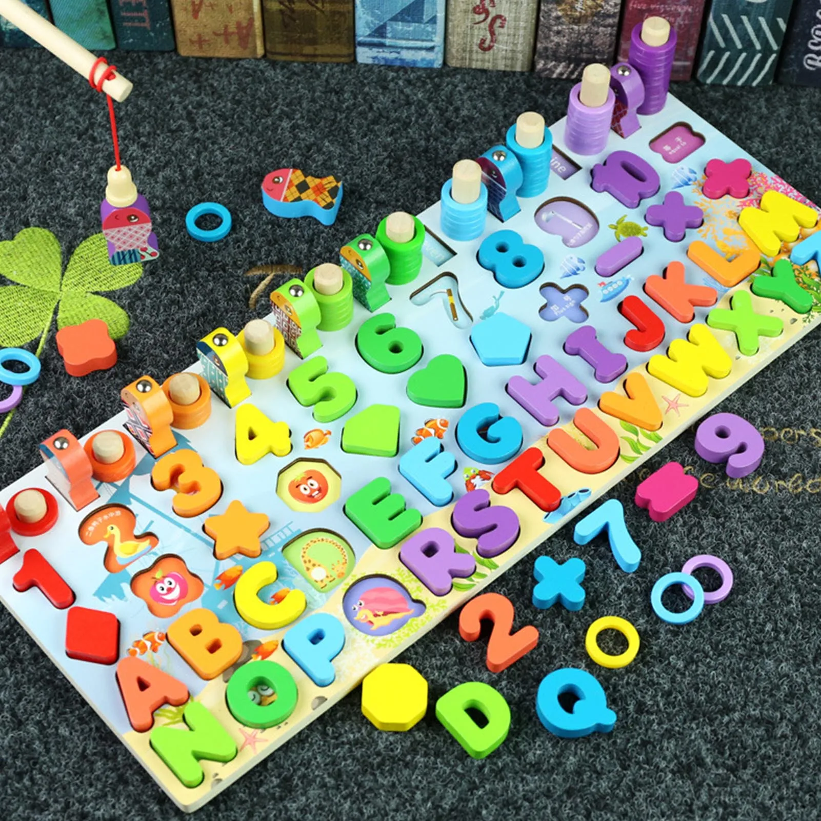 Montessori Educational Wooden Toys for Kids Montessori Toys Board Math Fishing Montessori Toys Educational for 1 2 3 Years Old