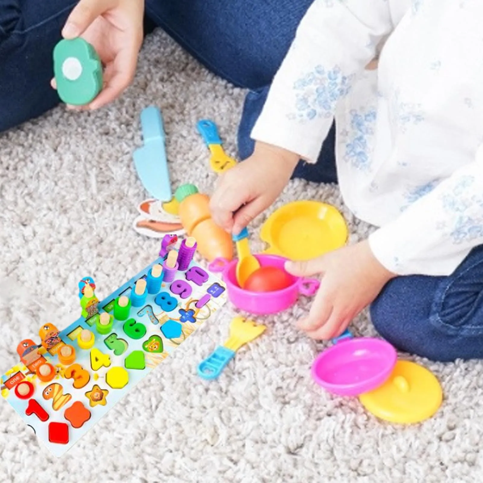 Montessori Educational Wooden Toys for Kids Montessori Toys Board Math Fishing Montessori Toys Educational for 1 2 3 Years Old