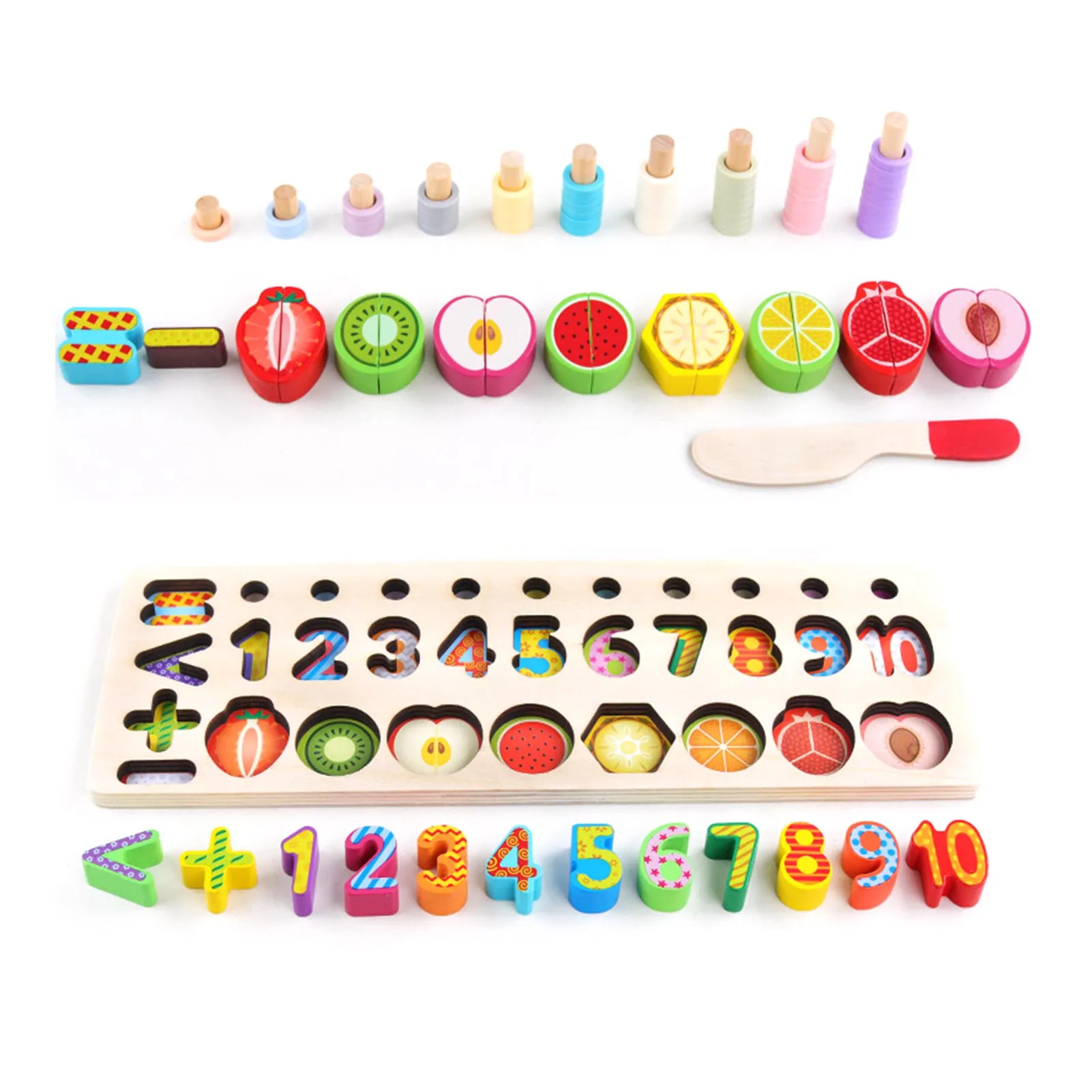 Montessori Educational Wooden Toys for Kids Montessori Toys Board Math Fishing Montessori Toys Educational for 1 2 3 Years Old