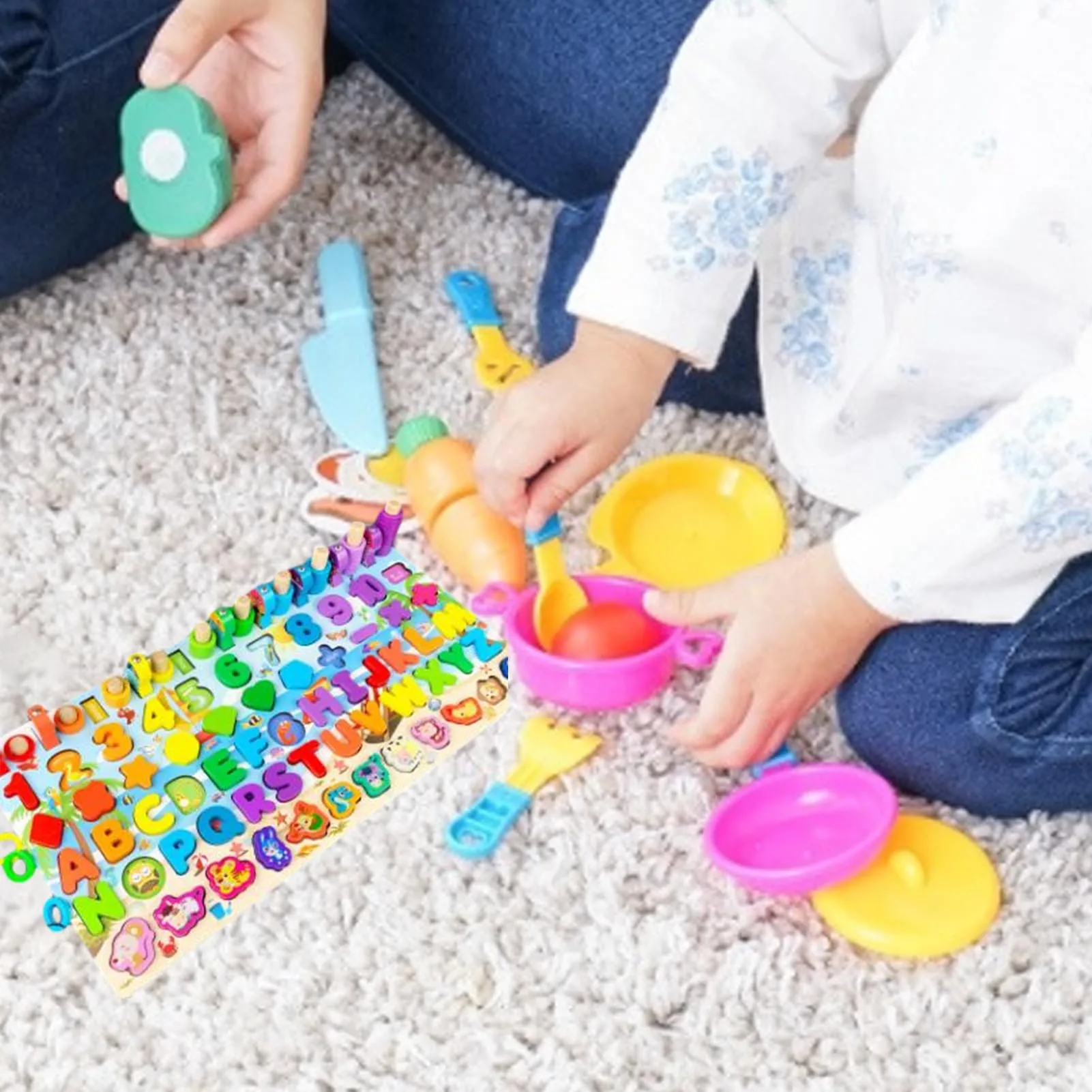 Montessori Educational Wooden Toys for Kids Montessori Toys Board Math Fishing Montessori Toys Educational for 1 2 3 Years Old