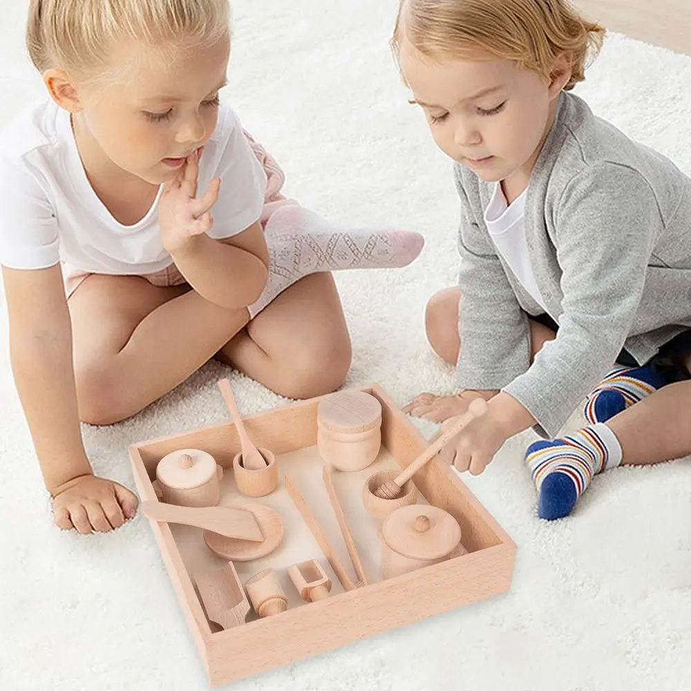 Sensory Bin Tools 9 Pcs Sensory Montessori Toys Preschool Learning Wooden Educational Toys Sensory Bin Pretend Play For Kids