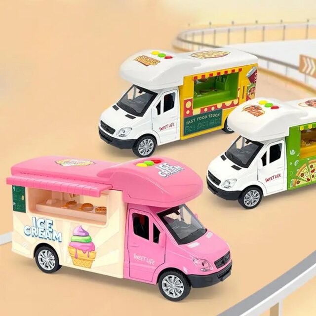 Ice Cream Car Modle Pretend Play Toys Cart House Brain Activity Early Education Game Kids Montessori Toy Childrens Birthday Gift - Image 5