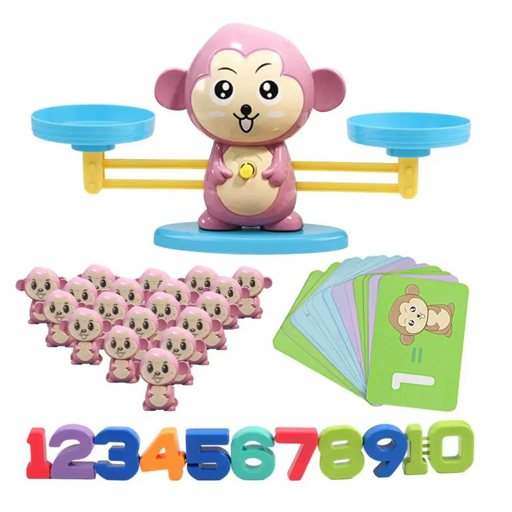 Montessori Math Toy Animal Balance Scale Educational Math Balancing Scale Number Board Game Kids Learning Toys