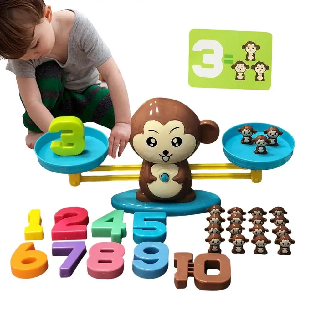 Montessori Math Toy Animal Balance Scale Educational Math Balancing Scale Number Board Game Kids Learning Toys