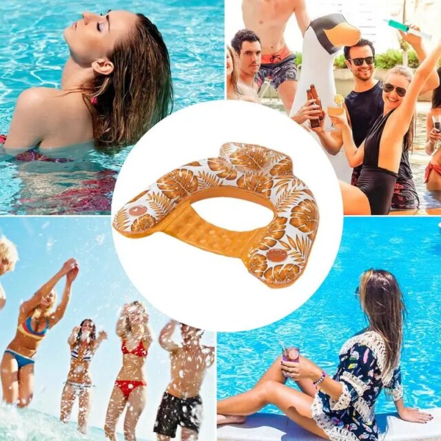 Pool Floaties For Adults U-Shaped Inflatable Pool Floaties In Tropical Rainforest Theme Decorative Lightweight Pool And Sea Toys - Image 5