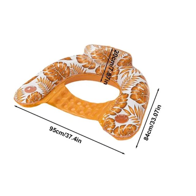 Pool Floaties For Adults U-Shaped Inflatable Pool Floaties In Tropical Rainforest Theme Decorative Lightweight Pool And Sea Toys - Image 6