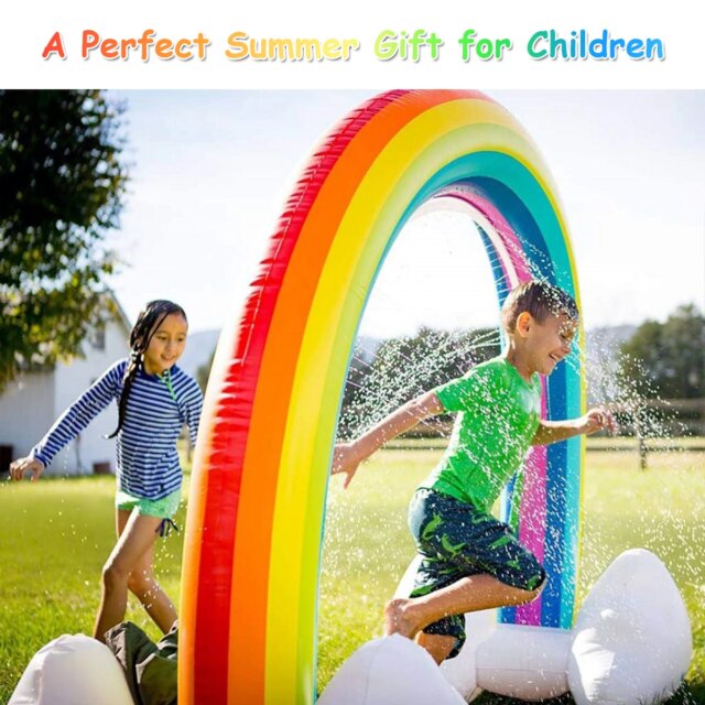 Inflatable Rainbow Sprinkler Backyard Games Summer Outside Water Toy Yard Fun - Image 4