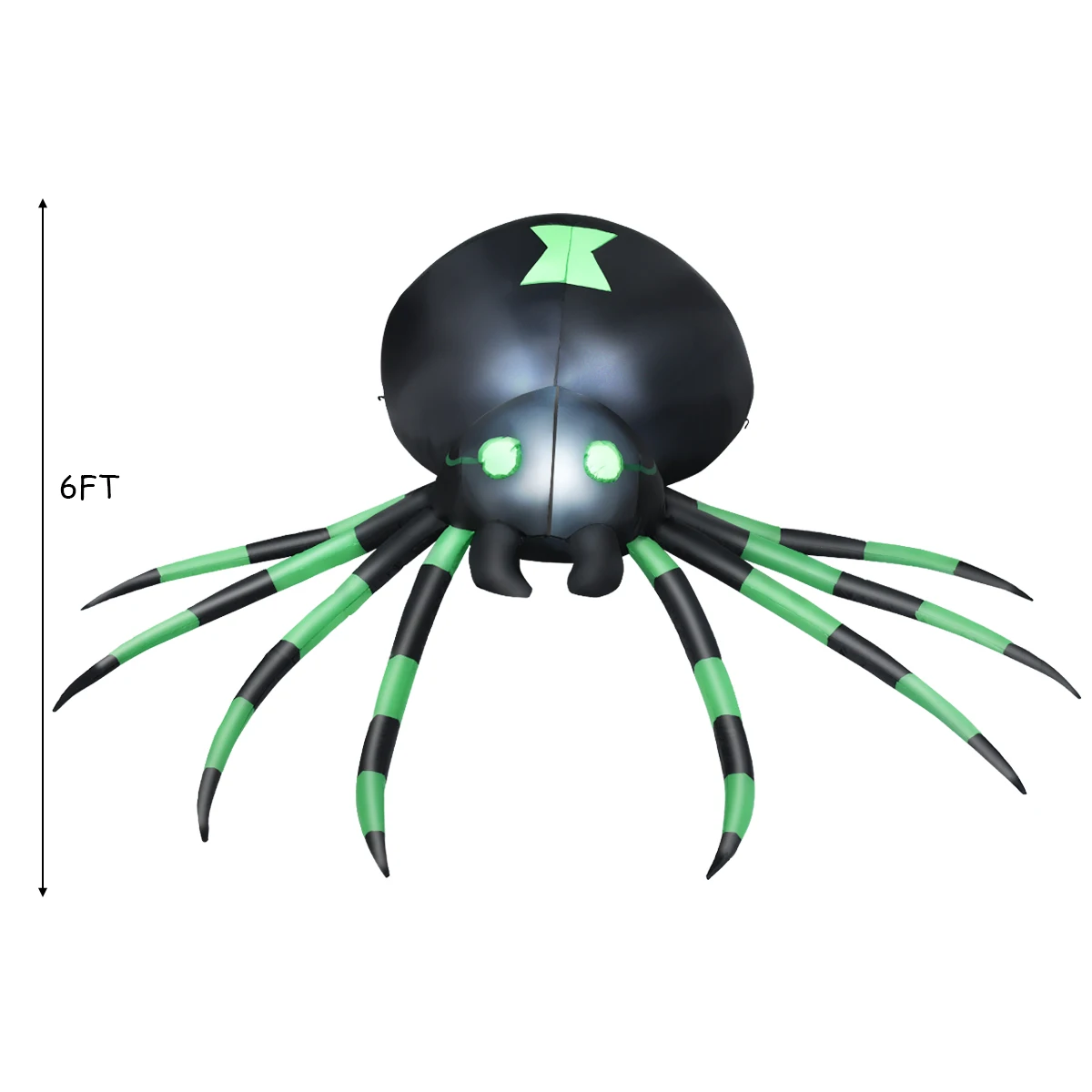 6FT Halloween Inflatable Blow-Up Spider w/ LED Lights Outdoor Yard Decoration