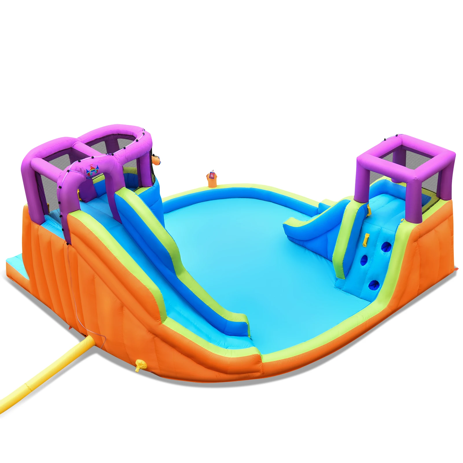 Bountech 6 in 1 Inflatable Dual Slide Water Park Climbing Bouncer Without Blower