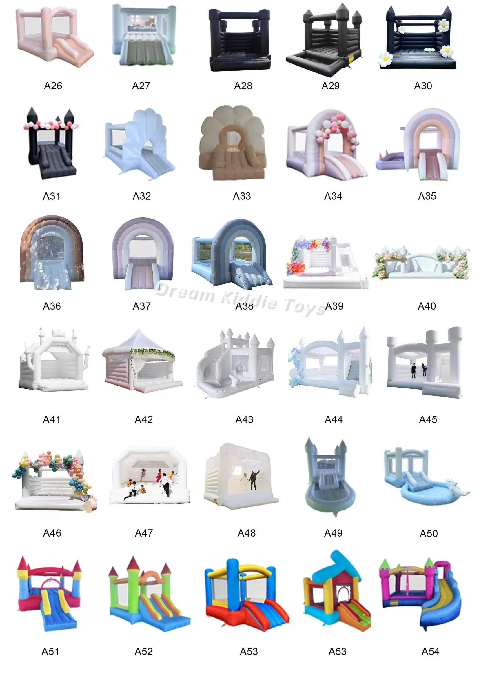 Popular rental activity white inflatable bouncer mini children's inflatable castle