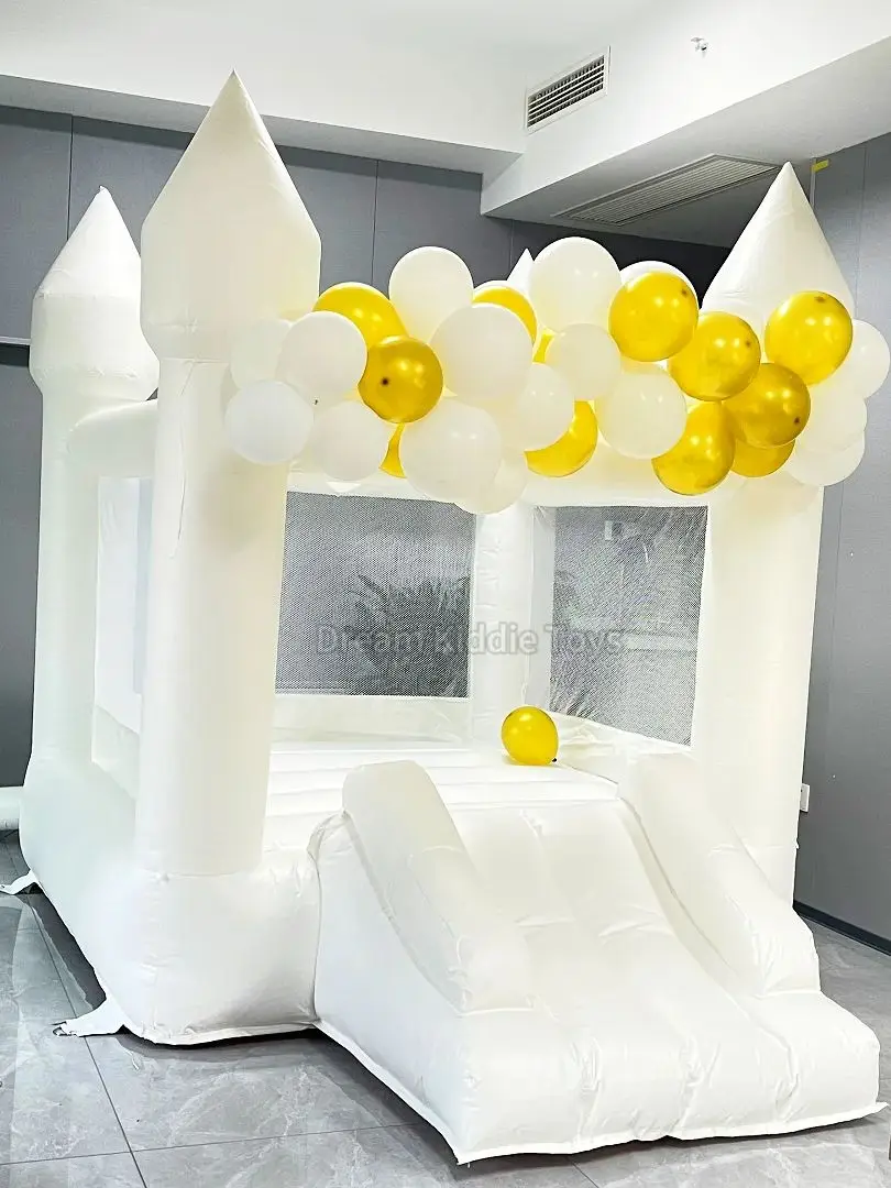 Popular rental activity white inflatable bouncer mini children's inflatable castle