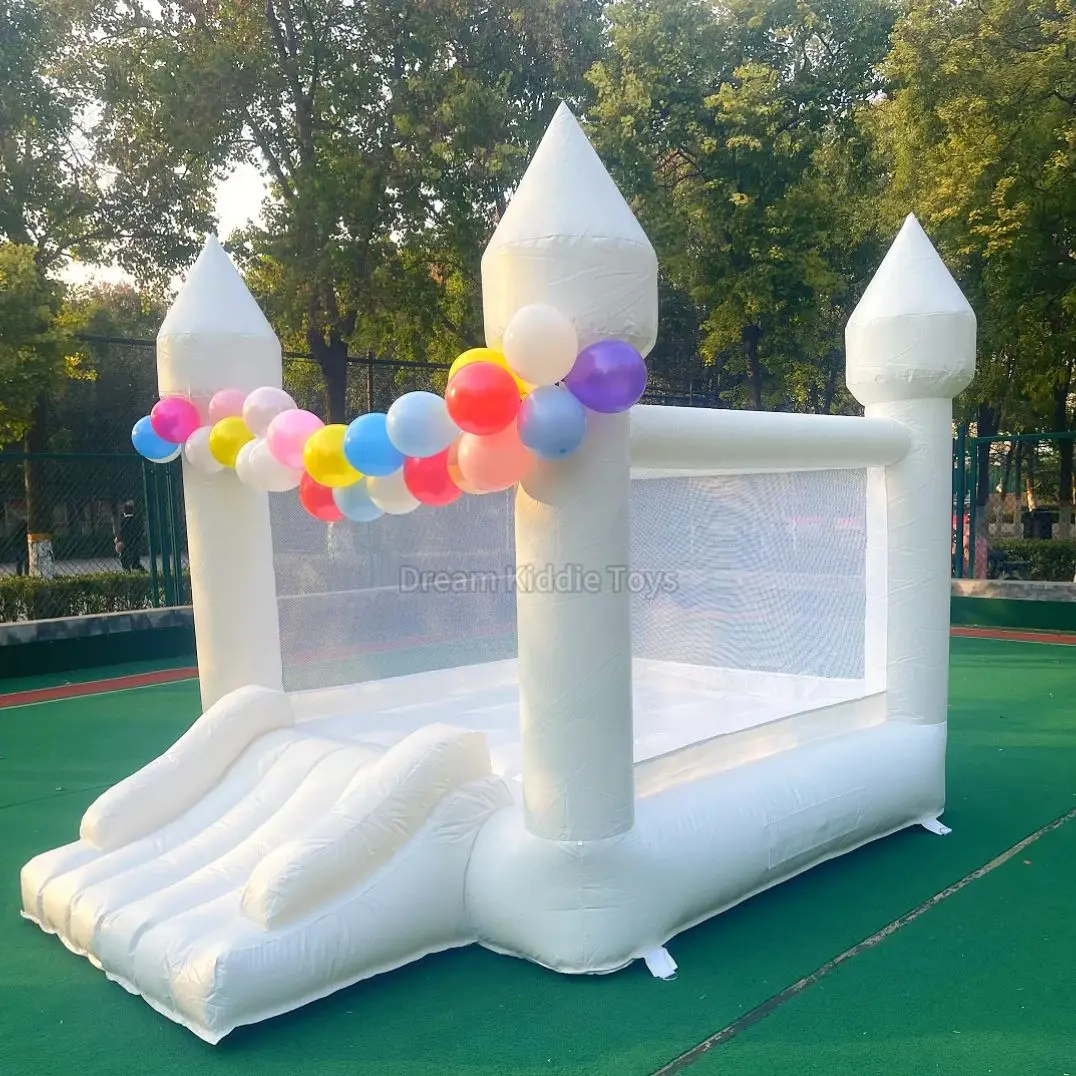 Popular rental activity white inflatable bouncer mini children's inflatable castle