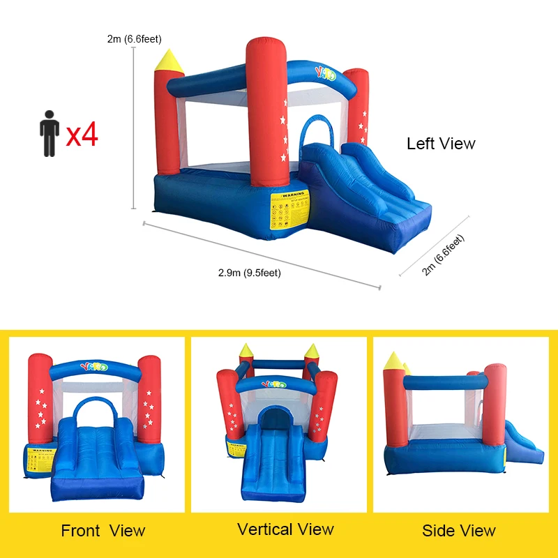 YARD Inflatable Bounce House Home Use Mini Bouncy Castle With Blower Children Playground Jumping Trampoline Kids Birthday Gift