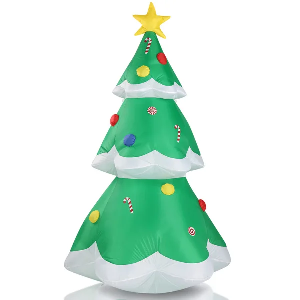 6.9 FT Lighted Christmas Inflatable Decoration, Inflatable Christmas Tree, Blow Up Yard Decorations with Built-in LED Lights