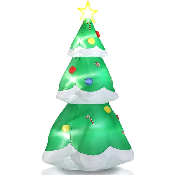 6.9 FT Lighted Christmas Inflatable Decoration, Inflatable Christmas Tree, Blow Up Yard Decorations with Built-in LED Lights