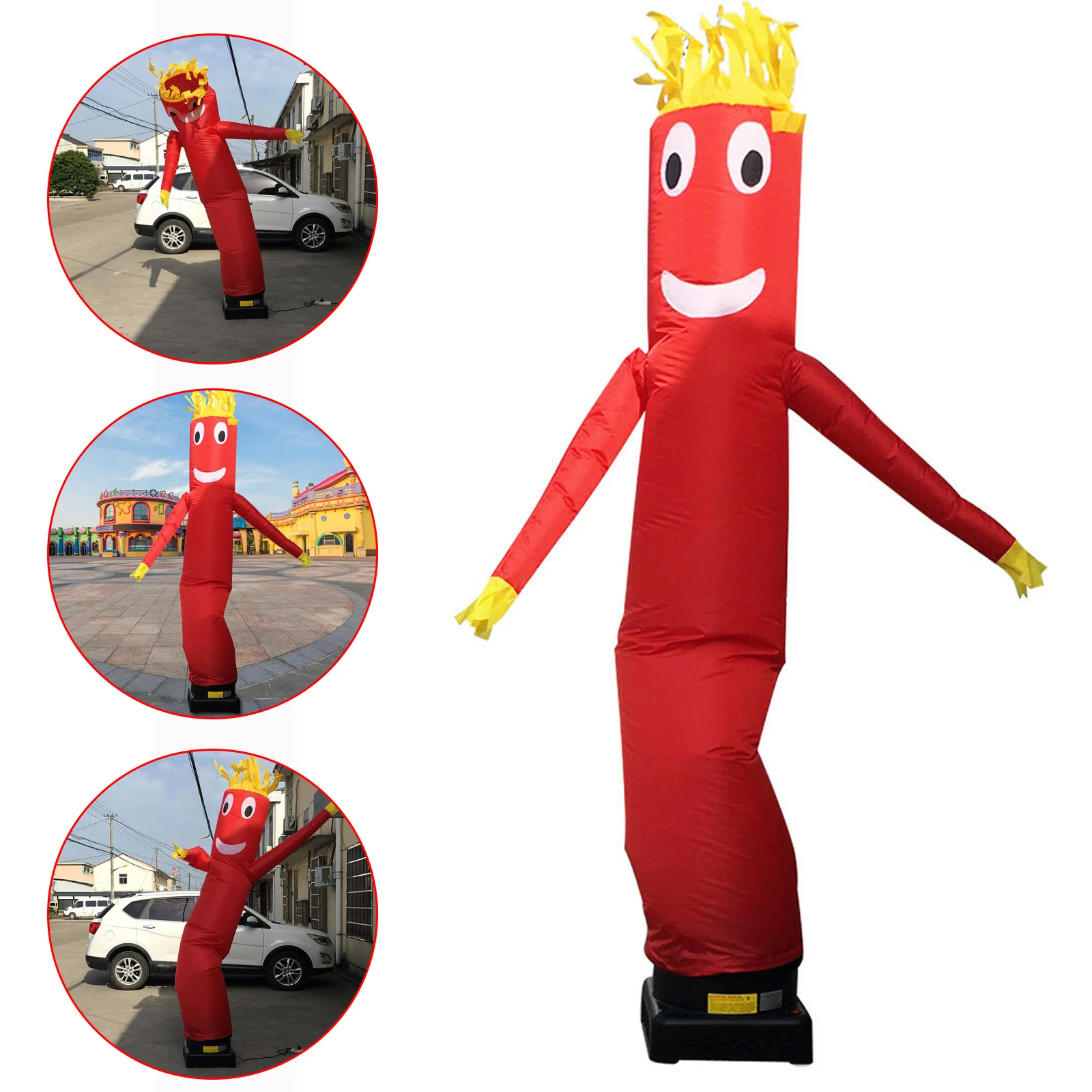 10Feet Tube Man Inflatable Tube Guy Air Dancer Eye-Catching Plaid Fabric Tube Guy Reusable Puppet Dancer For Shop Celebration