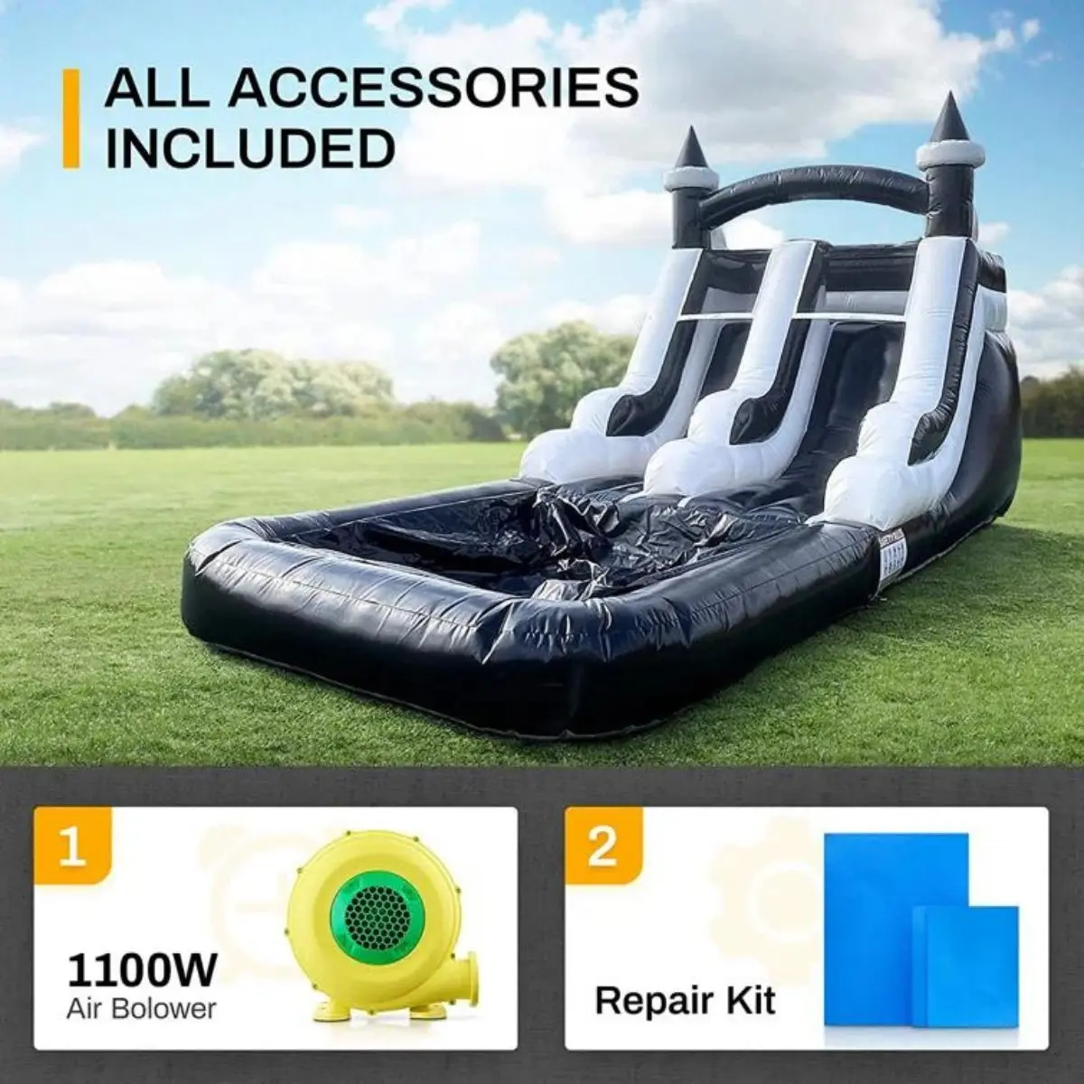 Commercial Grade Inflatable Water Slide with Splash Pool Bouncy Castle for Adults and Kids Includes Blower Customization