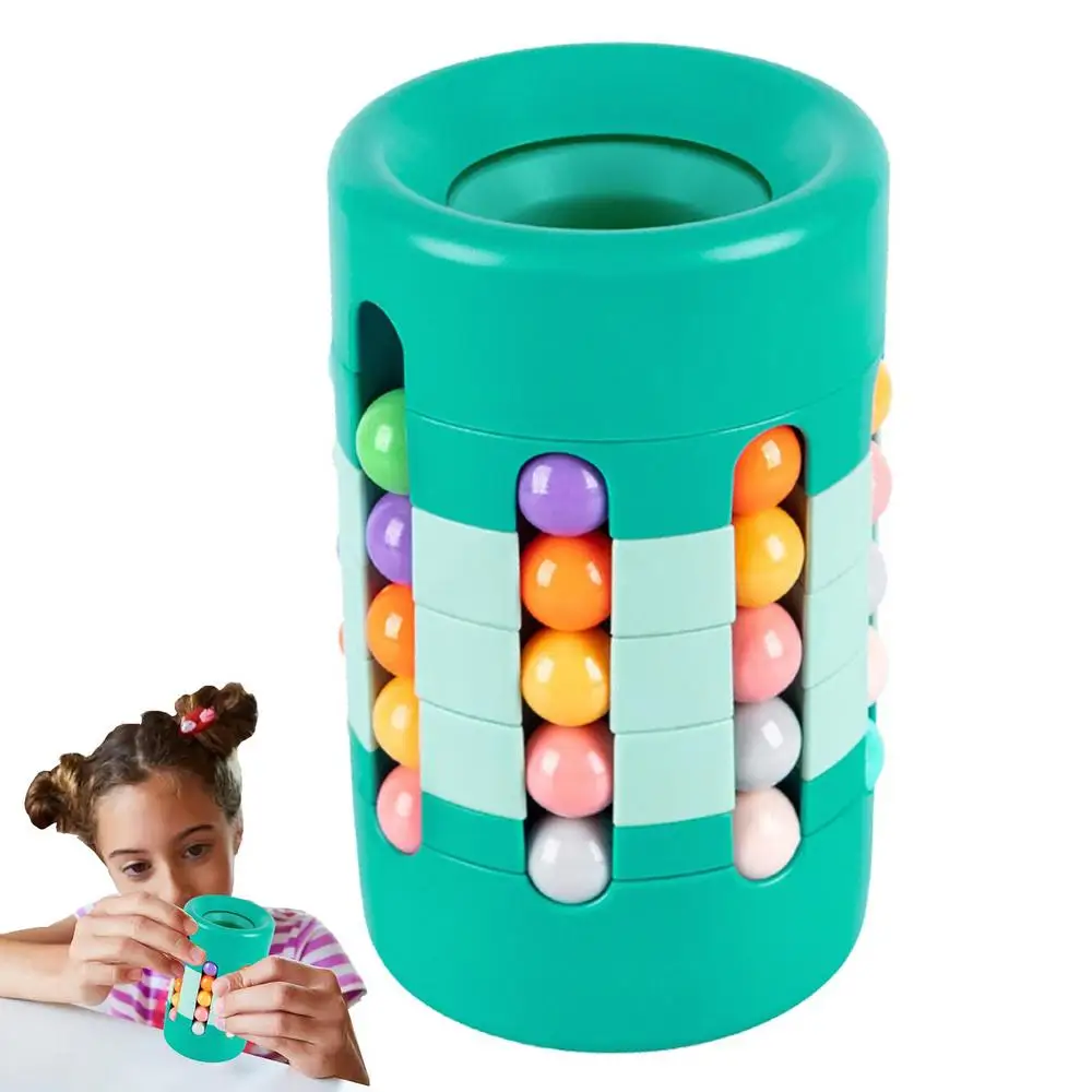 Rotating Magic Beans Cube Creative Pen Holder Kids Adults Stress Relief Spinning Bead Puzzles Children Intelligence Game