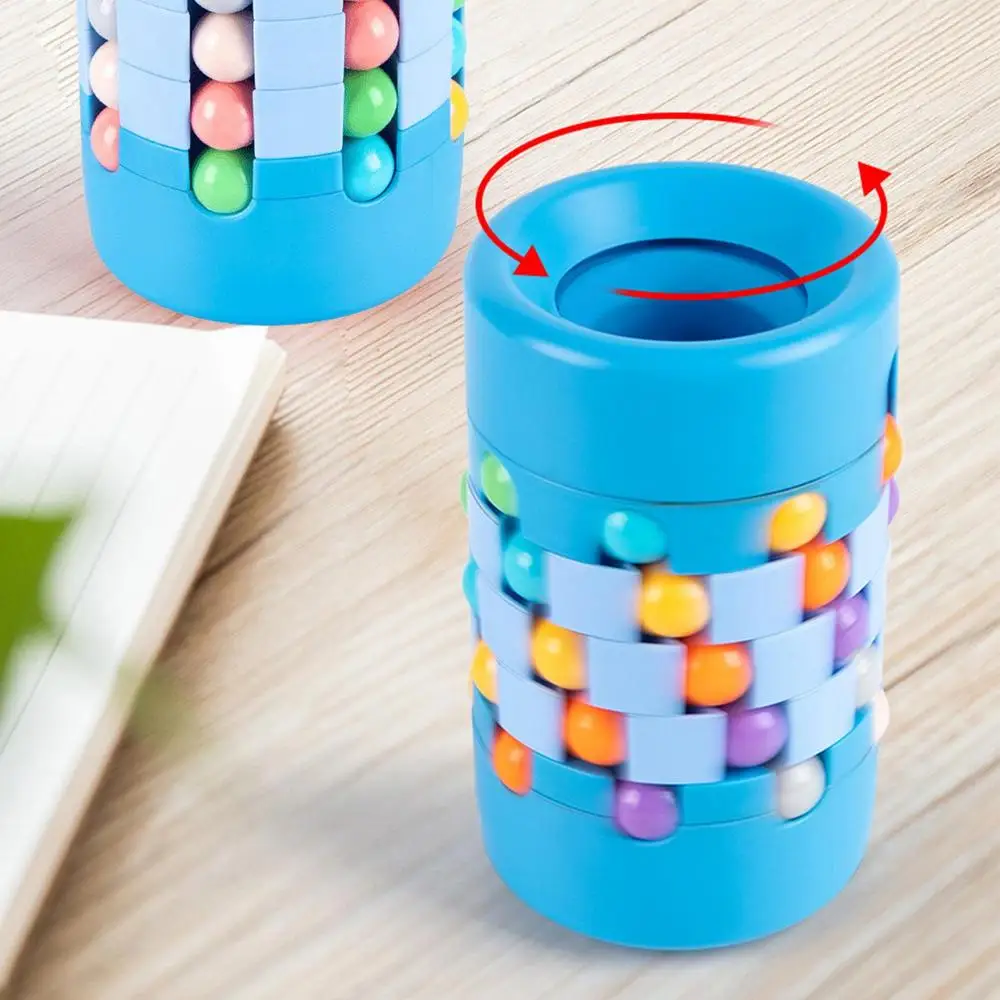 Rotating Magic Beans Cube Creative Pen Holder Kids Adults Stress Relief Spinning Bead Puzzles Children Intelligence Game