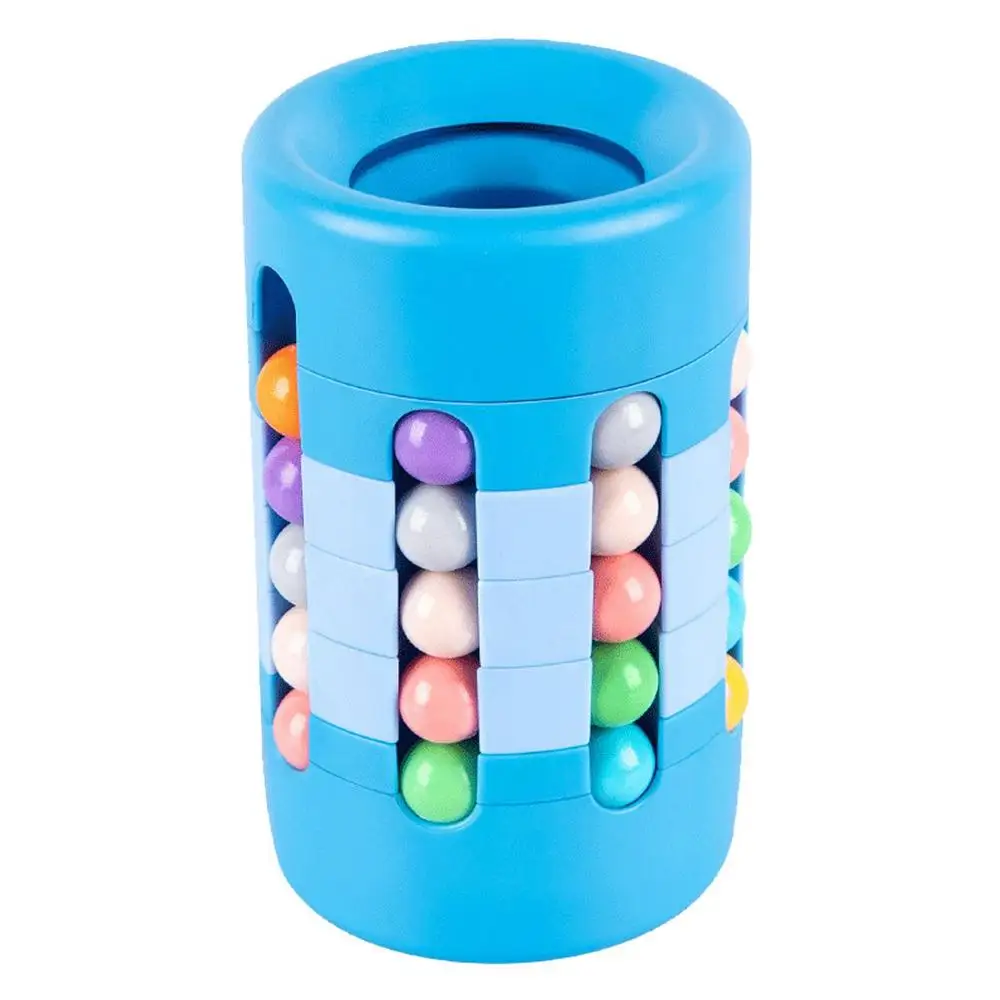 Rotating Magic Beans Cube Creative Pen Holder Kids Adults Stress Relief Spinning Bead Puzzles Children Intelligence Game