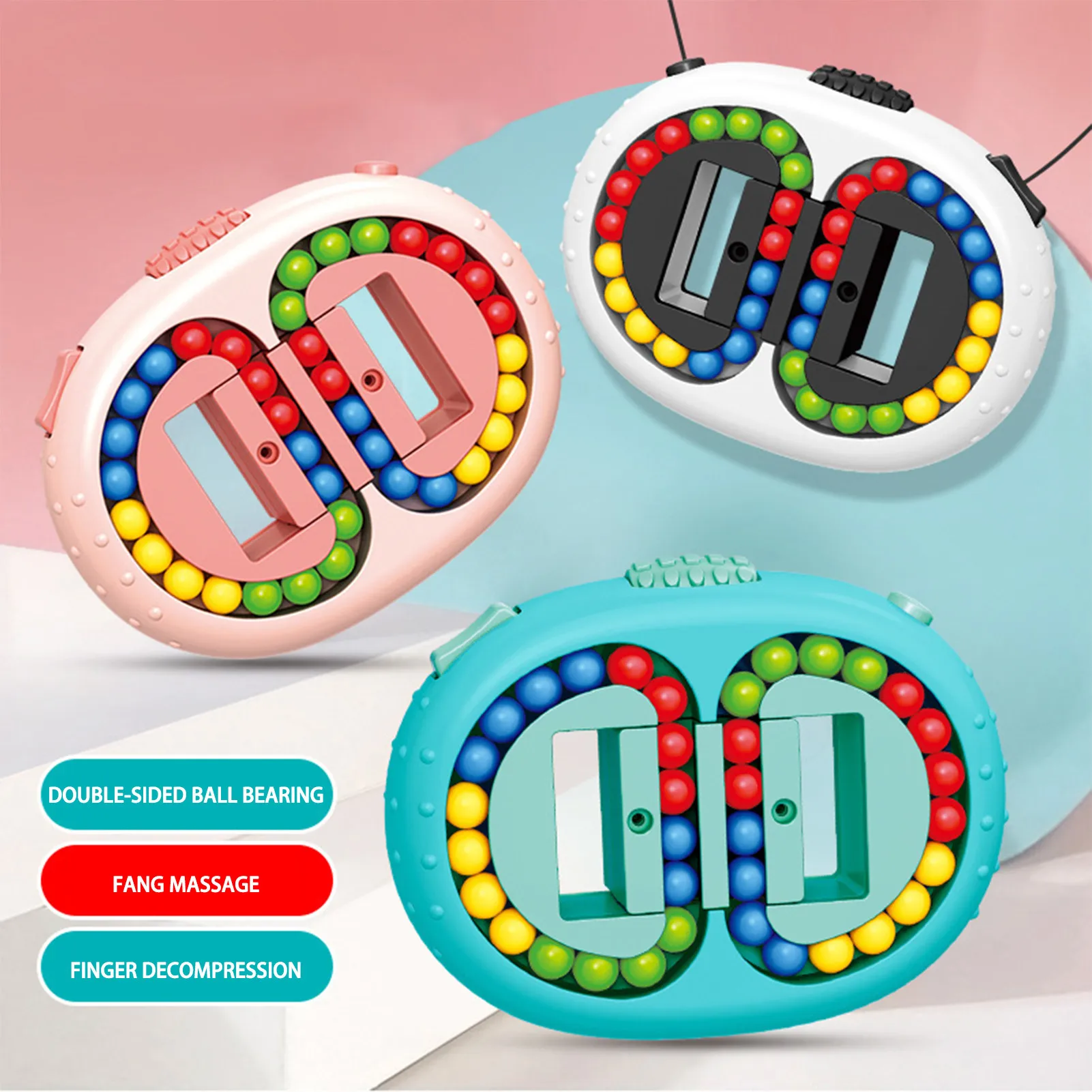 Magic Bean Rotating Cubes Sensory Decompression Fidget Toy Anti Stress Antistress Puzzle Toy For Adults Kid