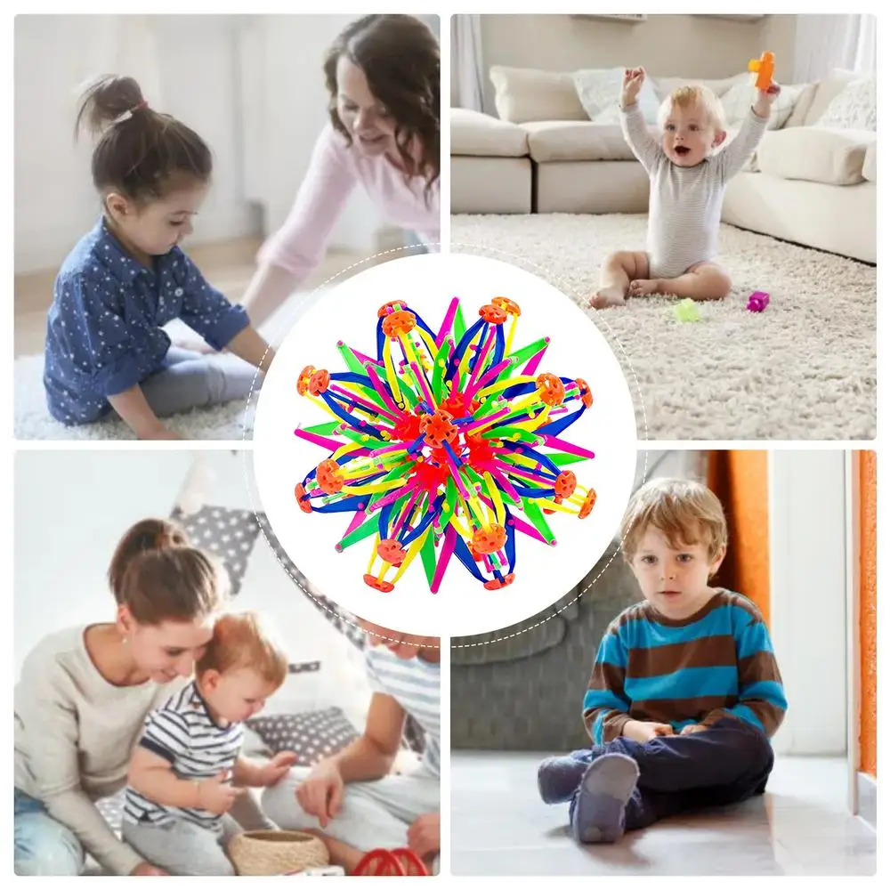 Colorful Iatable Ball Expandable Magic Ball Stress Relief Toys Expandable Breathing Ball Toy Sphere Anxiety Toys