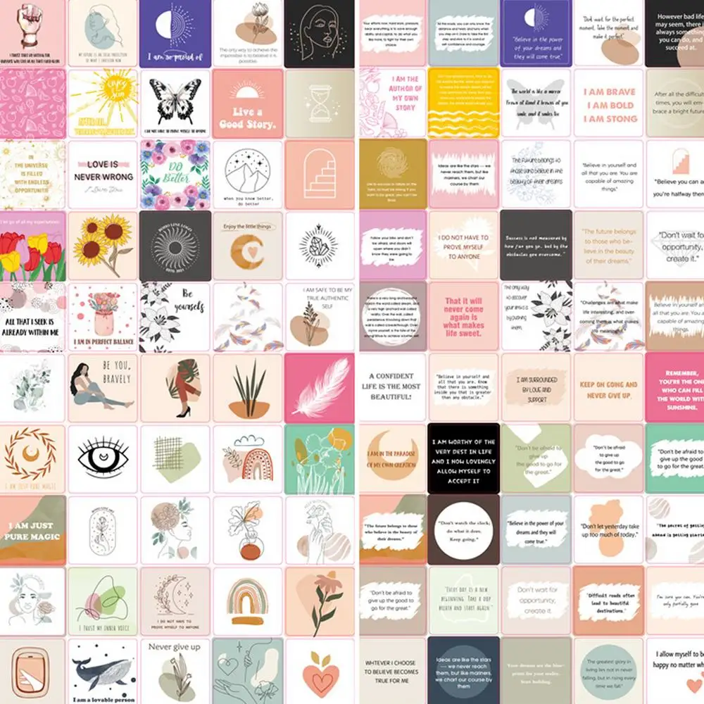 Affirmations Cards For Women Daily Meditation Positive & Stress Relief Cards 50pcs Inspiration Cards For Self-Love Encouragement