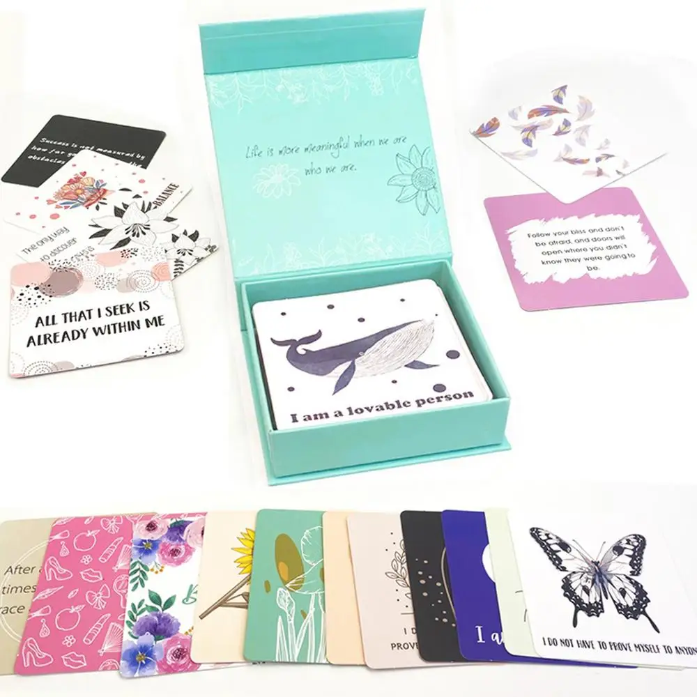 Affirmations Cards For Women Daily Meditation Positive & Stress Relief Cards 50pcs Inspiration Cards For Self-Love Encouragement