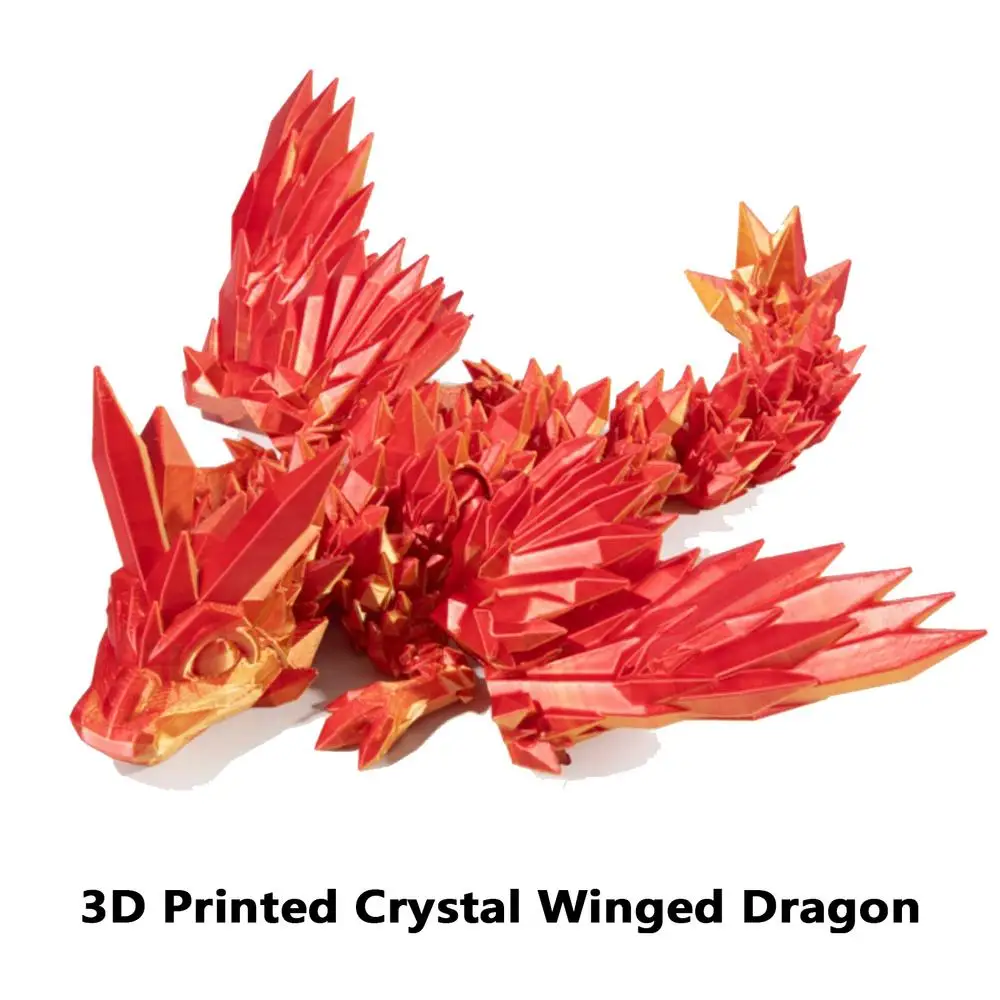 3D Printed Crystal Dragon Articulating Dragon Fidget Toy Surprise Flexible And Stress Relief Dragon Egg Surprise Inside