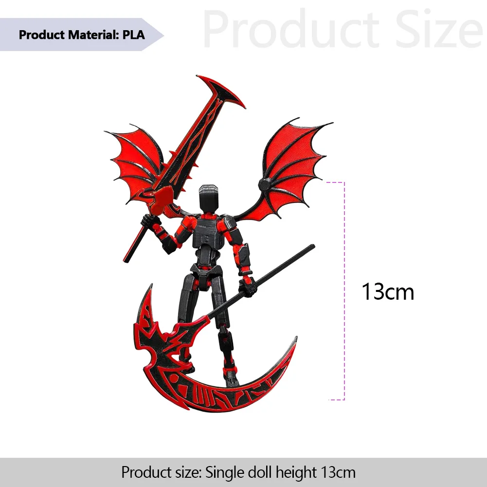 13cm Multi-Jointed 13 Figure Action Figure 3D Printed Multi-Jointed Dummy with 6 Pair Hands Flexible Articulated Fidget Toy