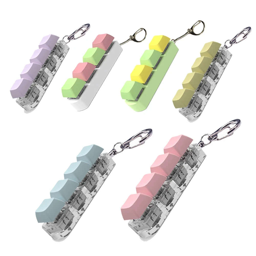 4 Keys Keyboard Keycaps Fidget Toy DIY Finger Keycaps Party Stress Relief Keyboard Caps Finger Button Fidget Decompression Toys