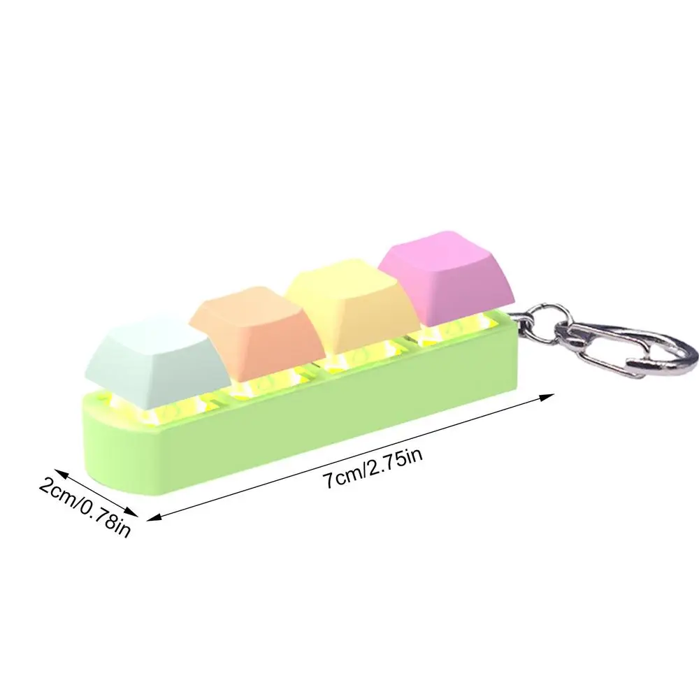 Keyboard Button Fidgets Toy 4-Button Party Stress Relief DIY Fidget Button Keycap Fidget With Sound Light Led Light Stress Toy