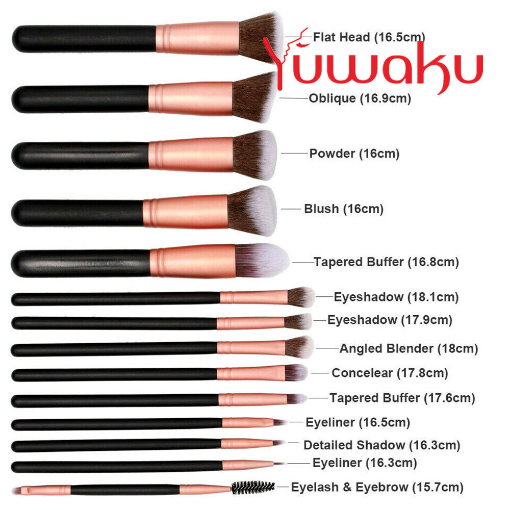 14pcs Makeup Brush Set Pro Eyeshadow Foundation Powder Blush Lip Brushes Tools