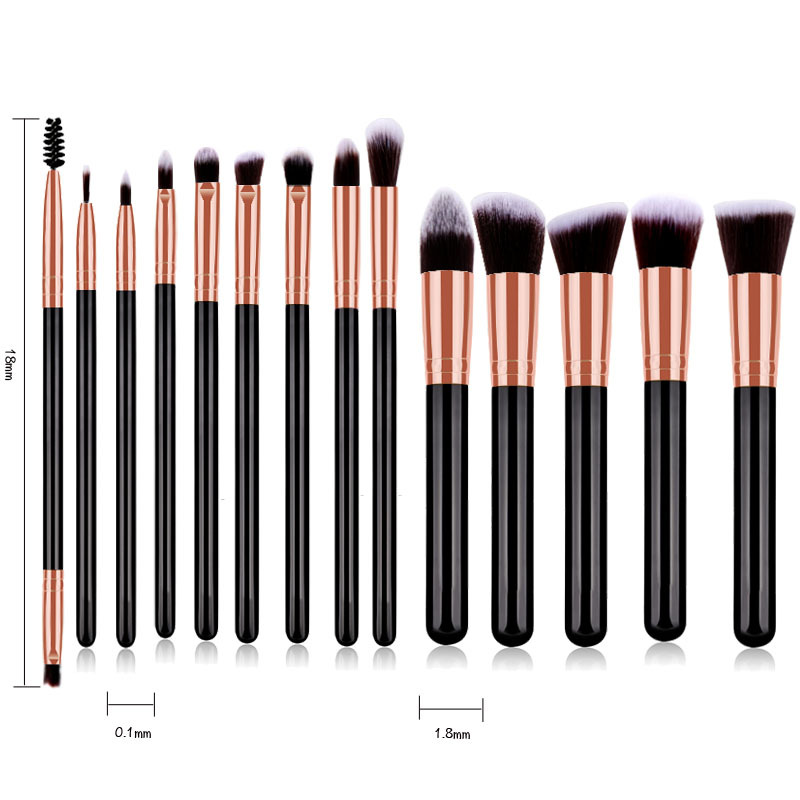 14pcs Makeup Brush Set Pro Eyeshadow Foundation Powder Blush Lip Brushes Tools