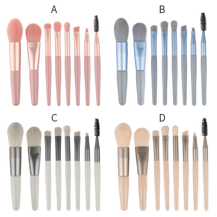 8Pcs Makeup Brushes Pro Pink Brush Set Powder EyeShadow Blending Eyeliner Eyelash Eyebrow Make Up Beauty Cosmestic Brushes