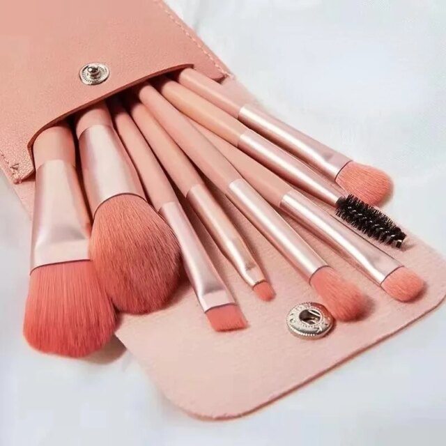 8Pcs Makeup Brushes Pro Pink Brush Set Powder EyeShadow Blending Eyeliner Eyelash Eyebrow Make Up Beauty Cosmestic Brushes - Image 6