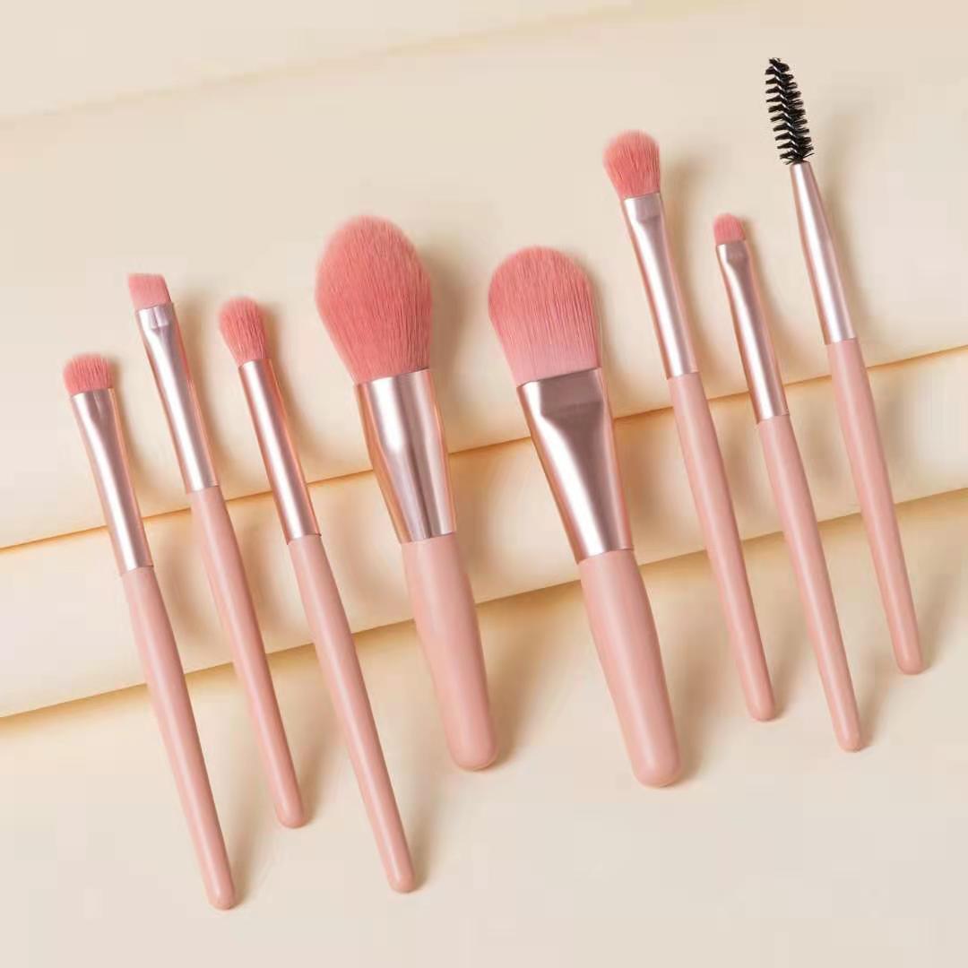 8Pcs Makeup Brushes Pro Pink Brush Set Powder EyeShadow Blending Eyeliner Eyelash Eyebrow Make Up Beauty Cosmestic Brushes