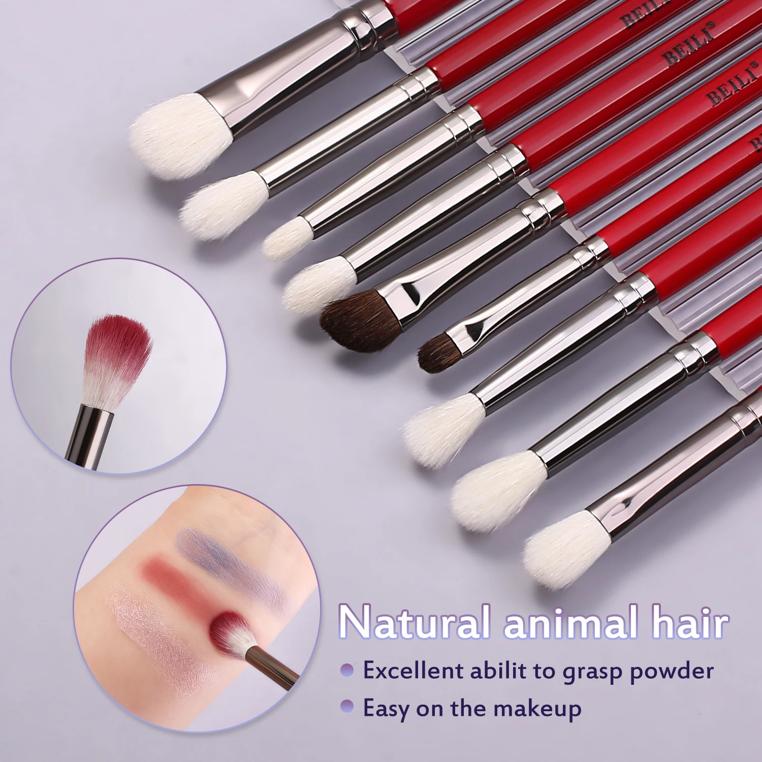 BEILI 30pcs Professional Makeup Brushes Set Natural Hair Powder Foundation Blusher Eyeshadow Eyebrow Eyeliner Makeup Brush Tools