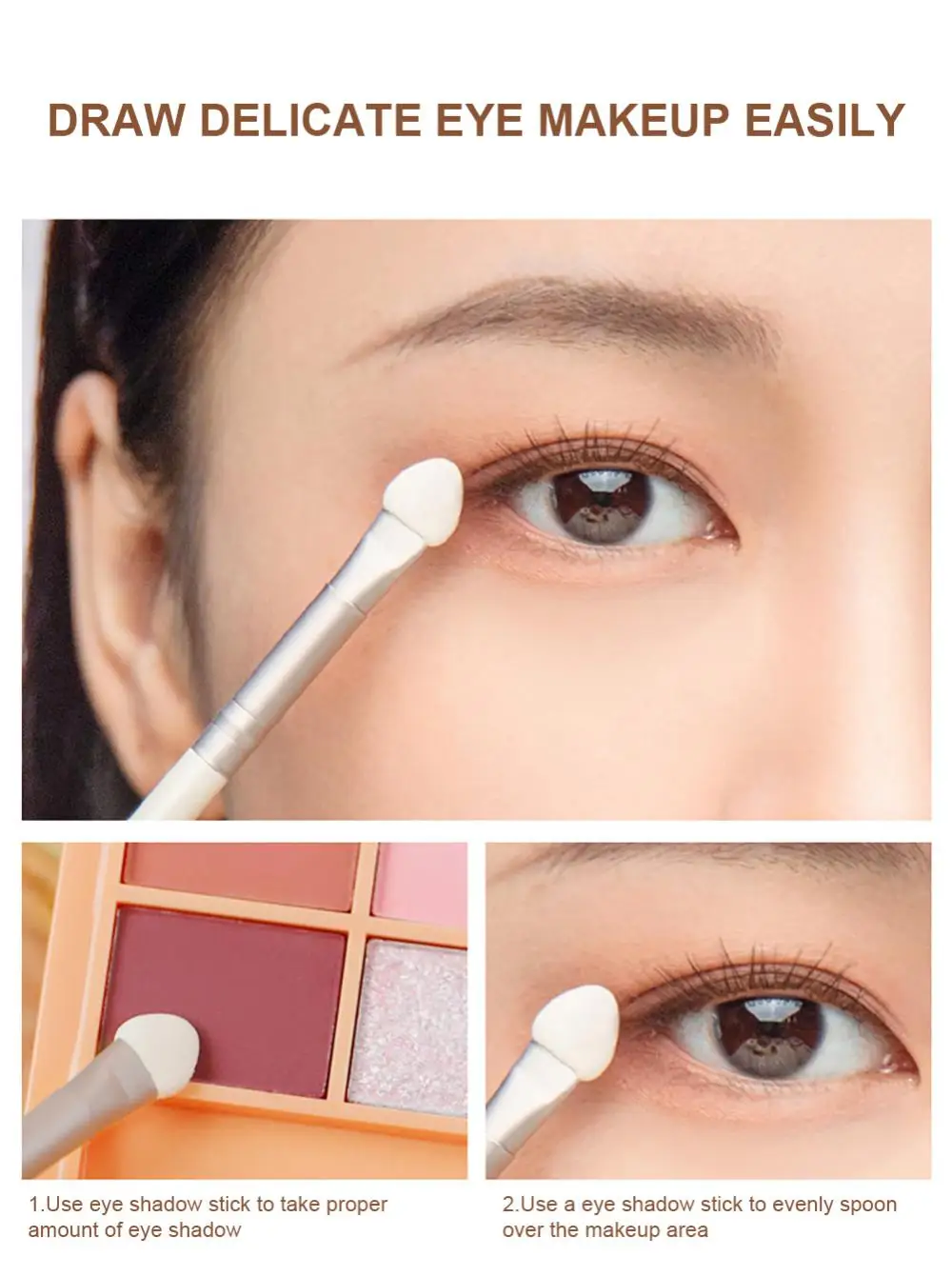 Soft Eye Smudge Brush Set Portable Sponge Head Easy To Color Makeup Tools Eye Shadow Brush Eyes Cosmetics Tools Accessories