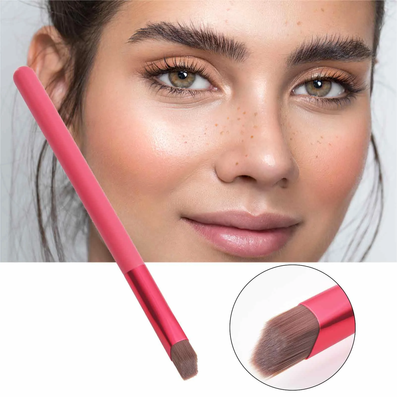 Square Tilt Angle Eyebrow Brush Soft Comfortable Fabric Head Makeup Brushes for Women Female Makeup Tool