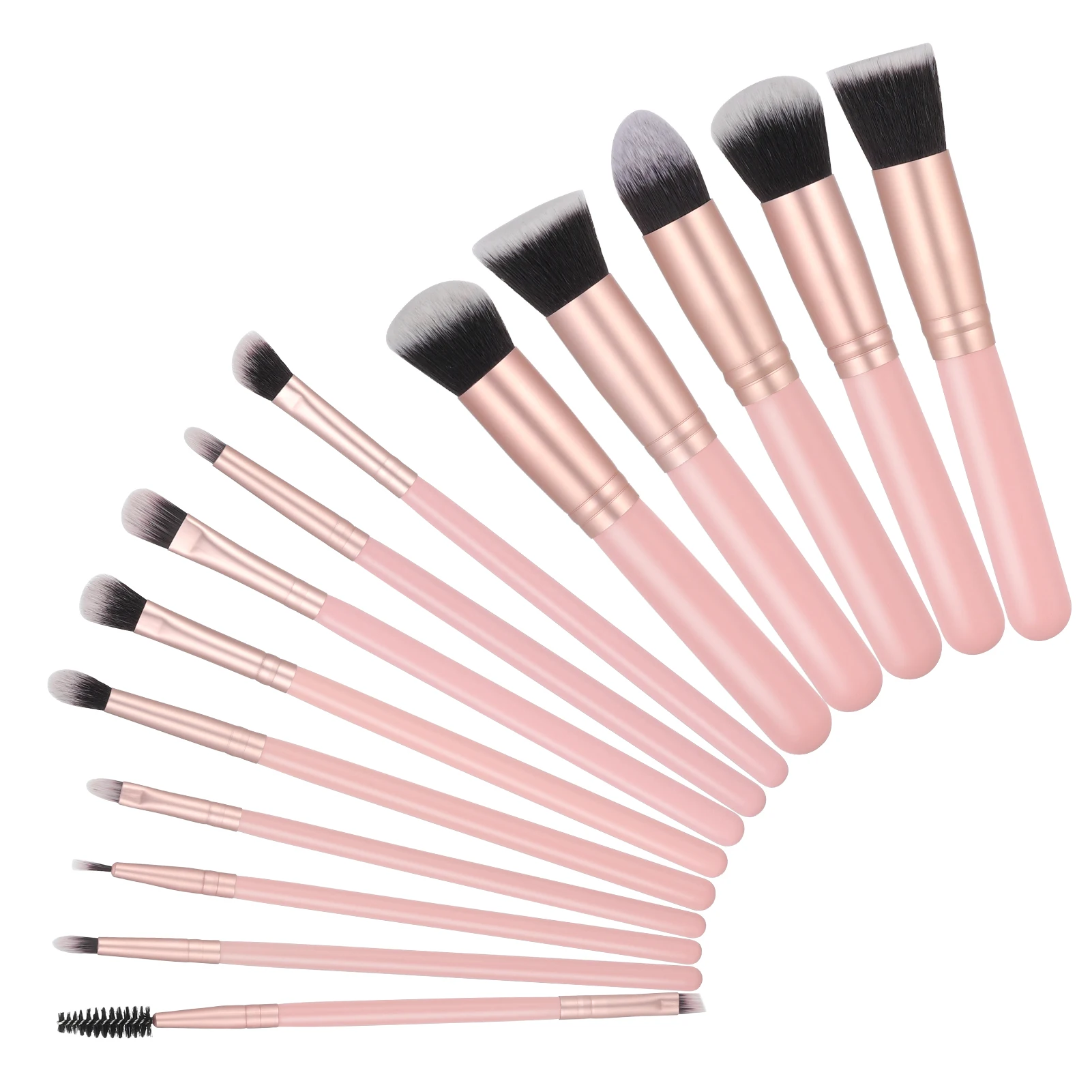 14PCS Makeup Brushes Set With PU Leather Holder, Premium Synthetic Professional Makeup Brushes for Full Face Make Up