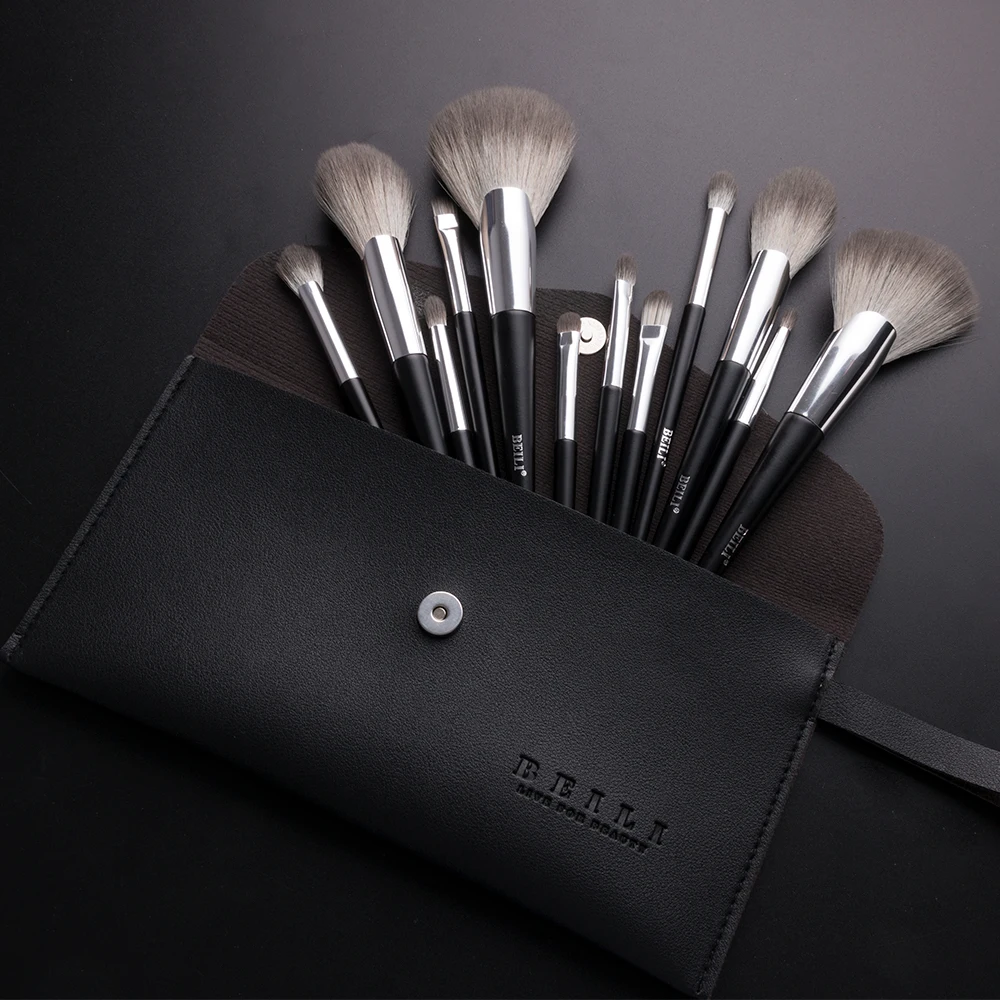 BEILI 12 pcs High quality Professional Makeup Brushes Set Synthetic Eyeshadow Eyebrow Eyeliner Foundation Blush Powder