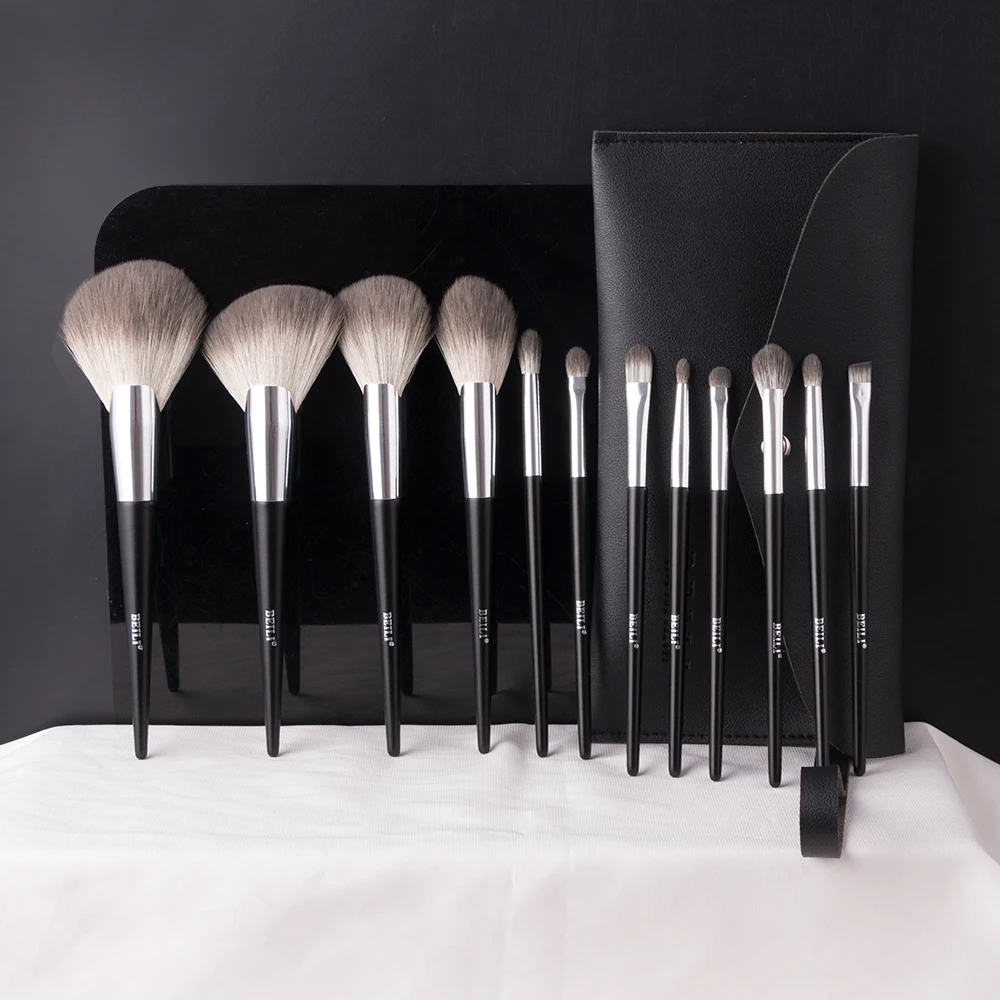 BEILI 12 pcs High quality Professional Makeup Brushes Set Synthetic Eyeshadow Eyebrow Eyeliner Foundation Blush Powder