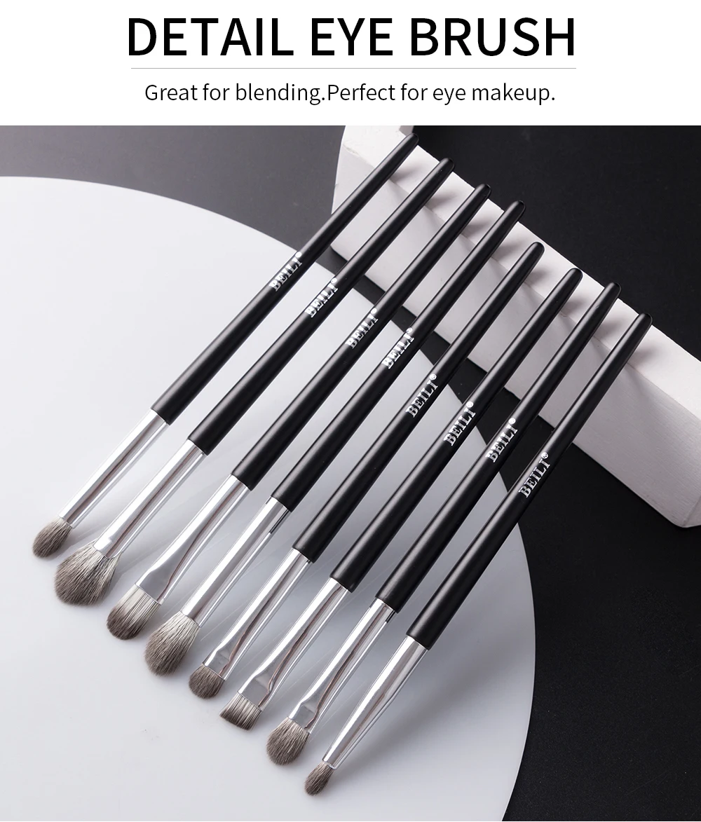 BEILI 12 pcs High quality Professional Makeup Brushes Set Synthetic Eyeshadow Eyebrow Eyeliner Foundation Blush Powder