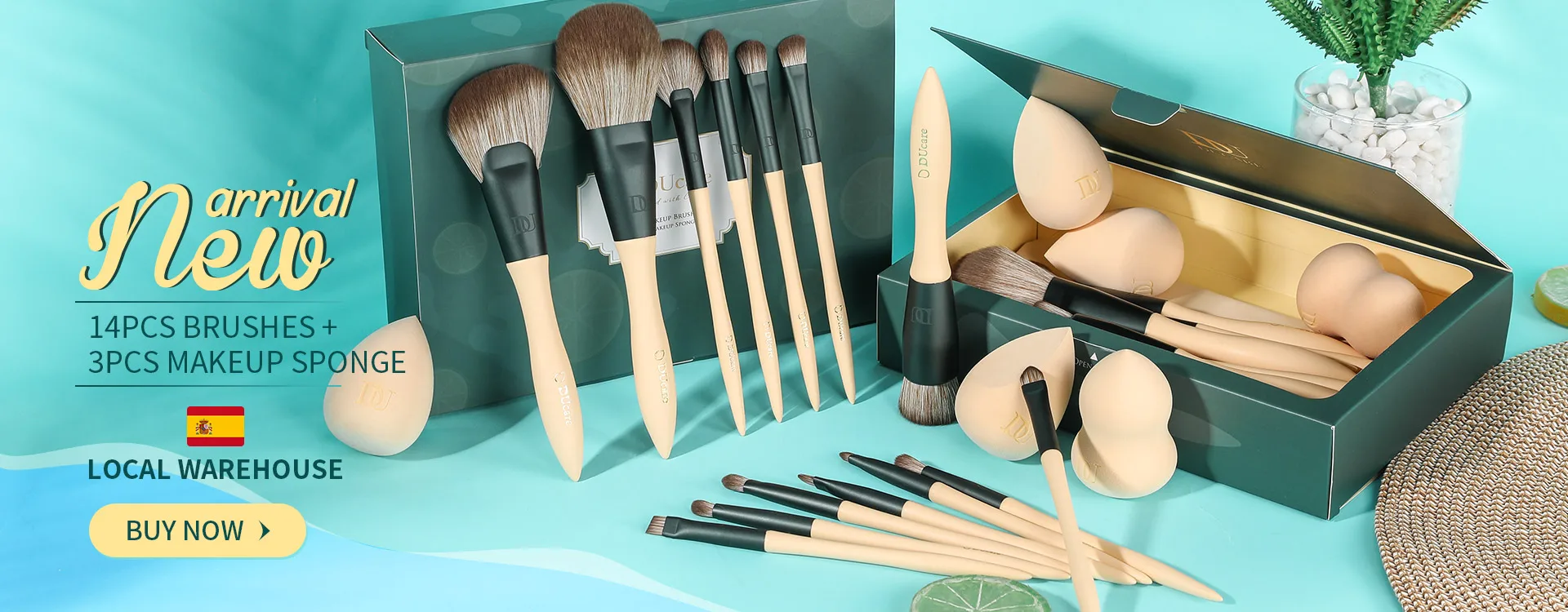 DUcare Professional Makeup Brush Set 10-32Pc Brushes Makeup Kit Synthetic Hair Foundation Power Eyeshadows Blending Beauty Tools