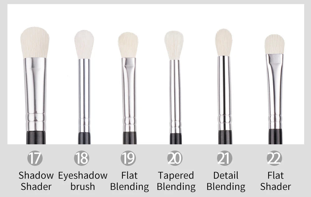 BEILI Goat Makeup Brush Set Eyeshadow Makeup Brushes Professional Foundation Blending Eyebrow Fan Blush brosse maquiagens