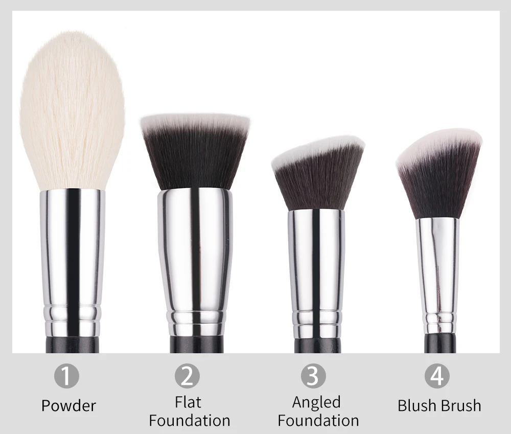 BEILI Goat Makeup Brush Set Eyeshadow Makeup Brushes Professional Foundation Blending Eyebrow Fan Blush brosse maquiagens