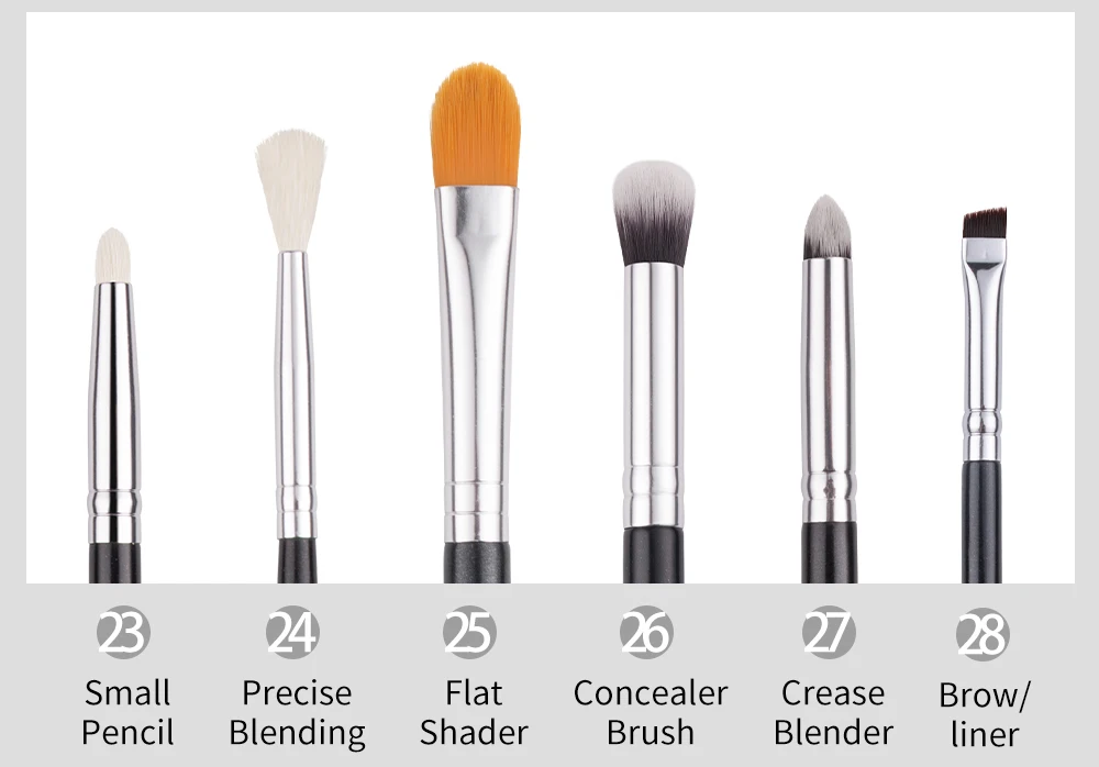 BEILI Goat Makeup Brush Set Eyeshadow Makeup Brushes Professional Foundation Blending Eyebrow Fan Blush brosse maquiagens