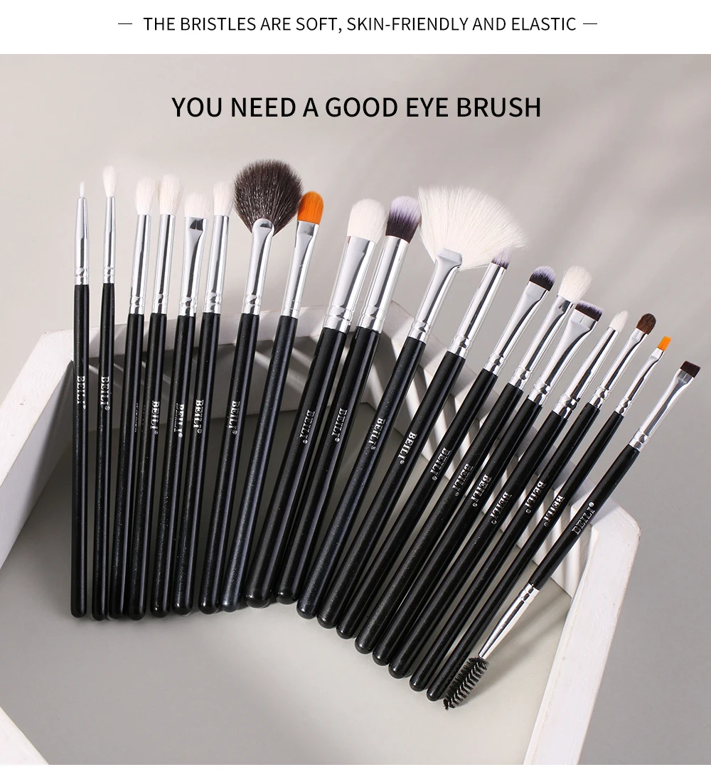 BEILI Goat Makeup Brush Set Eyeshadow Makeup Brushes Professional Foundation Blending Eyebrow Fan Blush brosse maquiagens